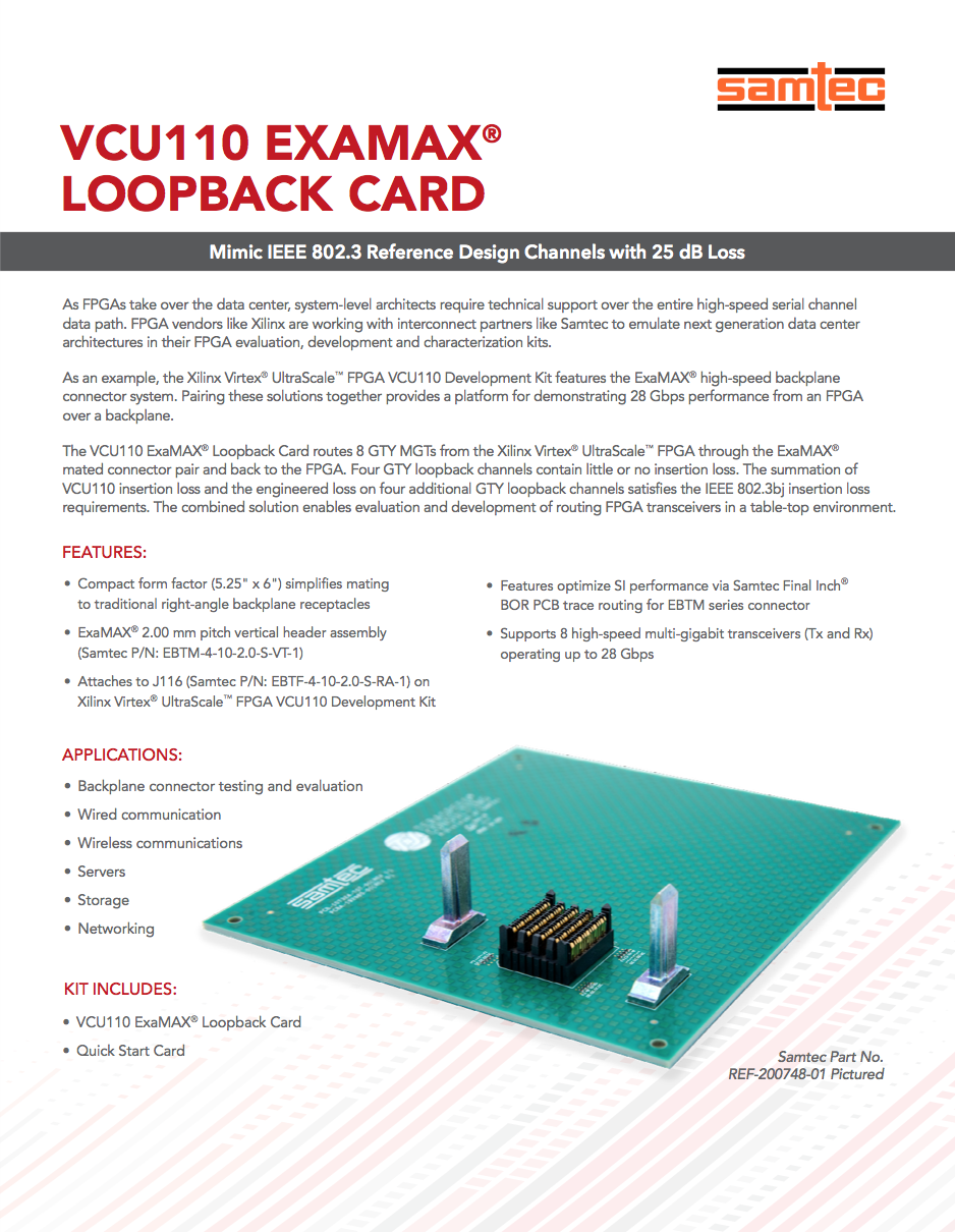 VCU110 Examax® Product Brief