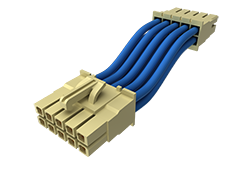 .165" Power Mate®双排分离式线缆组件，Teflon™含氟聚合物电线，插座